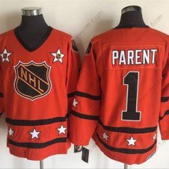 1972-81 NHL All-Star #1 Bernie Parent Oranssi CCM Ommeltu Vintage Jääkiekko Paita – Miesten