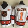 1972-81 NHL All-Star #1 Eddie Giacomin Valkoinen CCM Ommeltu Vintage Jääkiekko Paita – Miesten