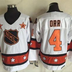 1972-81 NHL All-Star #4 Bobby Orr Valkoinen CCM Ommeltu Vintage Jääkiekko Paita – Miesten