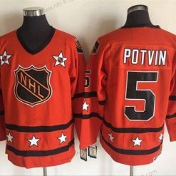 1972-81 NHL All-Star #5 Denis Potvin Oranssi CCM Ommeltu Vintage Jääkiekko Paita – Miesten