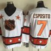 1972-81 NHL All-Star #7 Phil Esposito Valkoinen CCM Ommeltu Vintage Jääkiekko Paita – Miesten