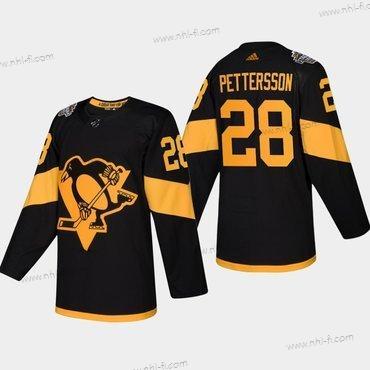 #28 Marcus Pettersson Pittsburgh Penguins Coors 2019 Stadium Series Musta Aito Paita – Miesten