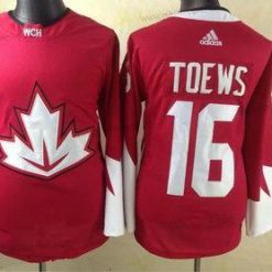 Adidas 2016 IIHF Kanadan maajoukkue #16 Jonathan Toews Punainen Jääkiekko Ommeltu Paita – Miesten