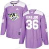 Adidas #36 Zac Rinaldo Nashville Predators Aito Taistelee syöpää vastaan Harjoitus Violetti Paita – Miesten