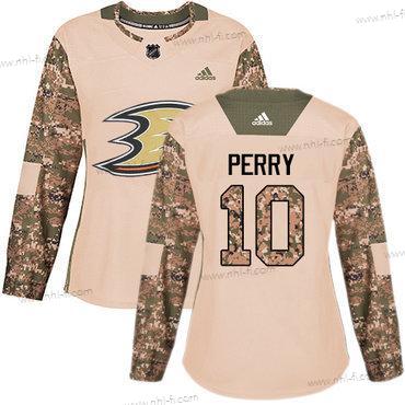 Adidas Anaheim Ducks #10 Corey Perry Maastokuvio Aito 2017 Veterans Day Ommeltu NHL Paita – Naisten