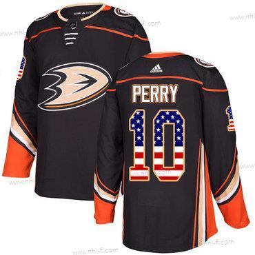 Adidas Anaheim Ducks #10 Corey Perry Musta Kotiottelu Aito USA Flag Ommeltu NHL Paita – Miesten