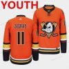 Adidas Anaheim Ducks #11 Trevor Zegras Oranssi Aito Paita – Nuoret