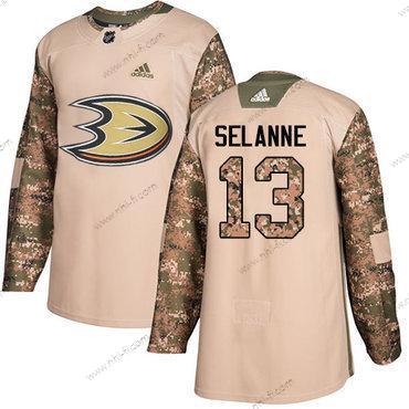 Adidas Anaheim Ducks #13 Teemu Selanne Maastokuvio Aito 2017 Veterans Day Ommeltu NHL Paita – Miesten