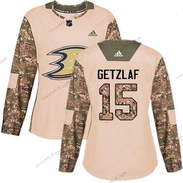 Adidas Anaheim Ducks #15 Ryan Getzlaf Maastokuvio Aito 2017 Veterans Day Ommeltu NHL Paita – Naisten