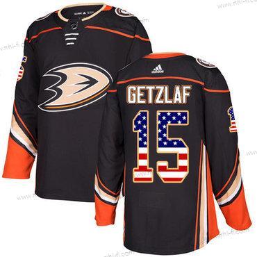 Adidas Anaheim Ducks #15 Ryan Getzlaf Musta Kotiottelu Aito USA Flag Ommeltu NHL Paita – Miesten