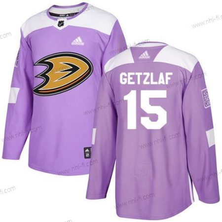 Adidas Anaheim Ducks #15 Ryan Getzlaf Violetti Aito Taistelee syöpää vastaan Ommeltu NHL Paita – Miesten