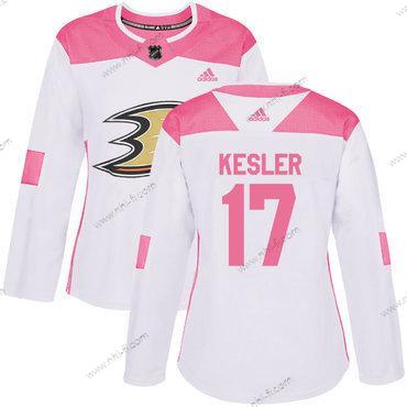 Adidas Anaheim Ducks #17 Ryan Kesler Valkoinen Pinkki Aito Ommeltu NHL Paita – Naisten