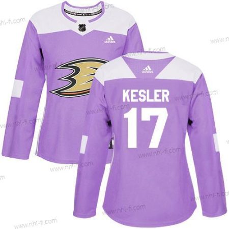 Adidas Anaheim Ducks #17 Ryan Kesler Violetti Aito Taistelee syöpää vastaan Ommeltu NHL Paita – Naisten