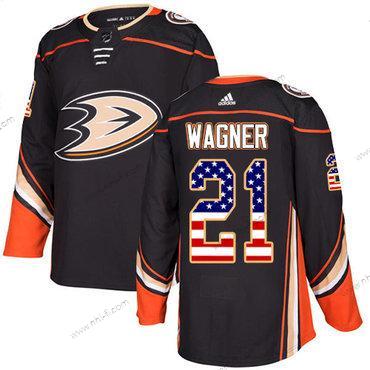 Adidas Anaheim Ducks #21 Chris Wagner Musta Kotiottelu Aito USA Flag Ommeltu NHL Paita – Miesten