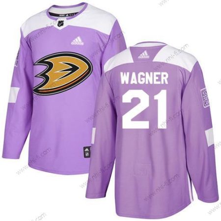 Adidas Anaheim Ducks #21 Chris Wagner Violetti Aito Taistelee syöpää vastaan Ommeltu NHL Paita – Miesten