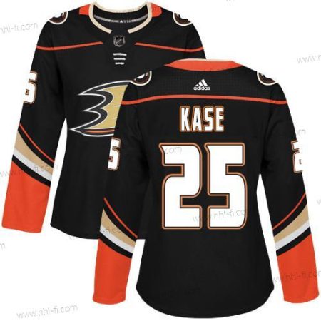 Adidas Anaheim Ducks #25 Ondrej Kase Musta Kotiottelu Aito Ommeltu NHL Paita – Naisten