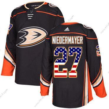 Adidas Anaheim Ducks #27 Scott Niedermayer Musta Kotiottelu Aito USA Flag Ommeltu NHL Paita – Miesten