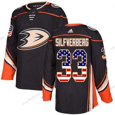 Adidas Anaheim Ducks #33 Jakob Silfverberg Musta Kotiottelu Aito USA Flag Ommeltu NHL Paita – Miesten