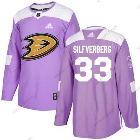 Adidas Anaheim Ducks #33 Jakob Silfverberg Violetti Aito Taistelee syöpää vastaan Ommeltu NHL Paita – Miesten