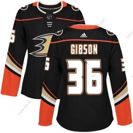 Adidas Anaheim Ducks #36 John Gibson Musta Kotiottelu Aito Ommeltu NHL Paita – Naisten