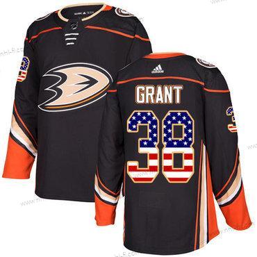 Adidas Anaheim Ducks #38 Derek Grant Musta Kotiottelu Aito USA Flag Ommeltu NHL Paita – Miesten