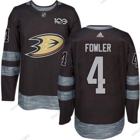 Adidas Anaheim Ducks #4 Cam Fowler Musta 1917-2017 100th Vuosipäivä Ommeltu NHL Paita – Miesten