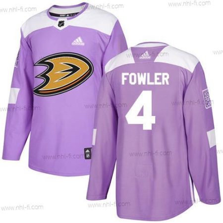 Adidas Anaheim Ducks #4 Cam Fowler Violetti Aito Taistelee syöpää vastaan Ommeltu NHL Paita – Miesten