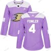 Adidas Anaheim Ducks #4 Cam Fowler Violetti Aito Taistelee syöpää vastaan Ommeltu NHL Paita – Naisten