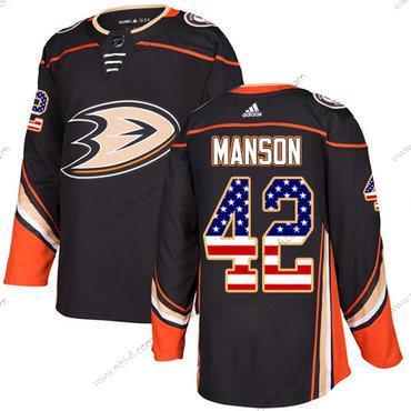 Adidas Anaheim Ducks #42 Josh Manson Musta Kotiottelu Aito USA Flag Ommeltu NHL Paita – Miesten