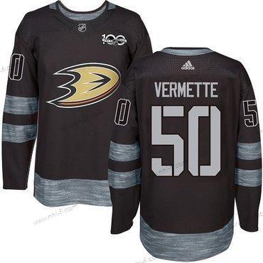 Adidas Anaheim Ducks #50 Antoine Vermette Musta 1917-2017 100th Vuosipäivä Ommeltu NHL Paita – Miesten