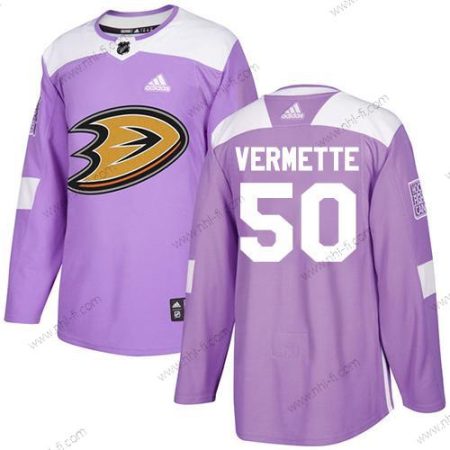 Adidas Anaheim Ducks #50 Antoine Vermette Violetti Aito Taistelee syöpää vastaan Ommeltu NHL Paita – Miesten