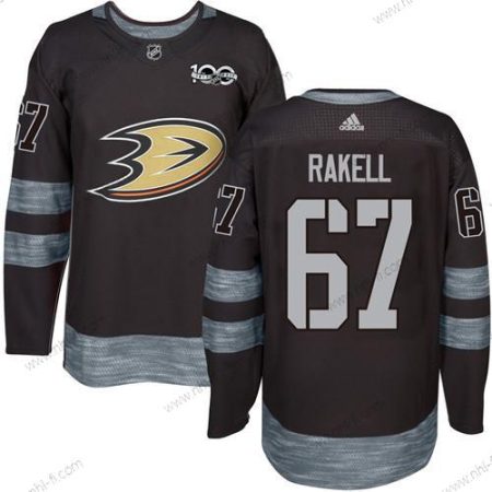 Adidas Anaheim Ducks #67 Rickard Rakell Musta 1917-2017 100th Vuosipäivä Ommeltu NHL Paita – Miesten