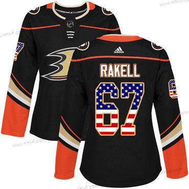 Adidas Anaheim Ducks #67 Rickard Rakell Musta Kotiottelu Aito USA Flag Ommeltu NHL Paita – Naisten