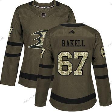 Adidas Anaheim Ducks #67 Rickard Rakell Vihreä Salute to Service Ommeltu NHL Paita – Naisten