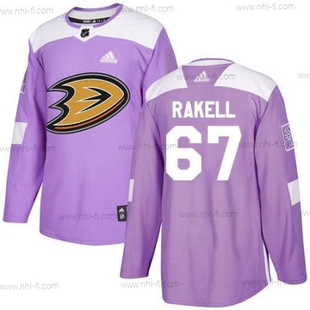 Adidas Anaheim Ducks #67 Rickard Rakell Violetti Aito Taistelee syöpää vastaan Ommeltu NHL Paita – Miesten