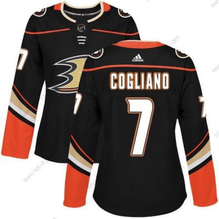 Adidas Anaheim Ducks #7 Andrew Cogliano Musta Kotiottelu Aito Ommeltu NHL Paita – Naisten