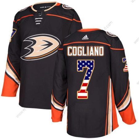 Adidas Anaheim Ducks #7 Andrew Cogliano Musta Kotiottelu Aito USA Flag Ommeltu NHL Paita – Nuoret