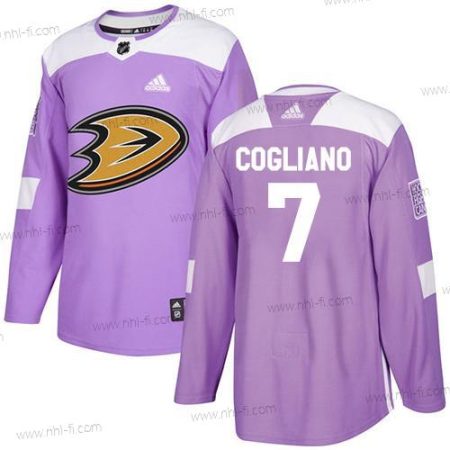 Adidas Anaheim Ducks #7 Andrew Cogliano Violetti Aito Taistelee syöpää vastaan Ommeltu NHL Paita – Miesten