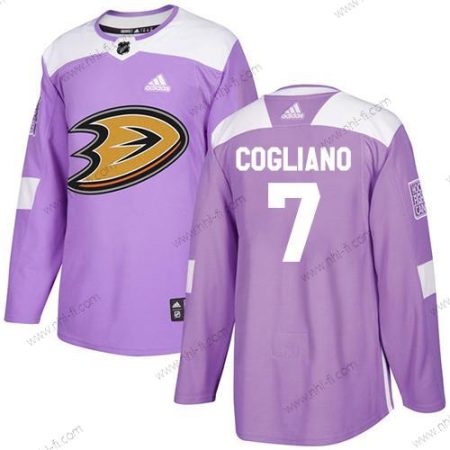 Adidas Anaheim Ducks #7 Andrew Cogliano Violetti Aito Taistelee syöpää vastaan Ommeltu NHL Paita – Nuoret