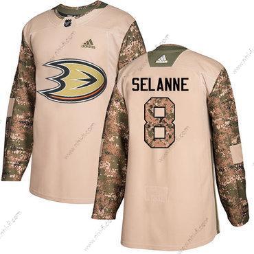 Adidas Anaheim Ducks #8 Teemu Selanne Maastokuvio Aito 2017 Veterans Day Ommeltu NHL Paita – Nuoret