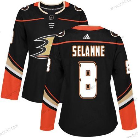 Adidas Anaheim Ducks #8 Teemu Selanne Musta Kotiottelu Aito Ommeltu NHL Paita – Naisten