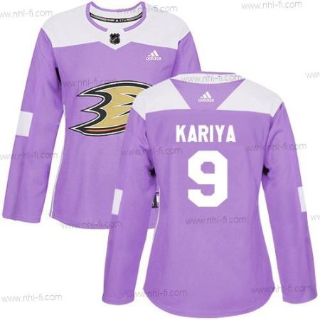 Adidas Anaheim Ducks #9 Paul Kariya Violetti Aito Taistelee syöpää vastaan Ommeltu NHL Paita – Naisten