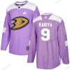 Adidas Anaheim Ducks #9 Paul Kariya Violetti Aito Taistelee syöpää vastaan Ommeltu NHL Paita – Nuoret