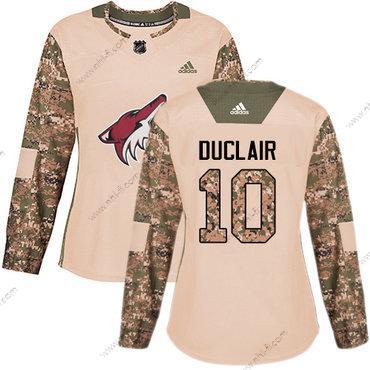 Adidas Arizona Coyotes #10 Anthony Duclair Maastokuvio Aito 2017 Veterans Day Ommeltu NHL Paita – Naisten