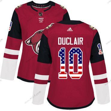 Adidas Arizona Coyotes #10 Anthony Duclair Punainen Kotiottelu Aito USA Flag Ommeltu NHL Paita – Naisten