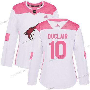 Adidas Arizona Coyotes #10 Anthony Duclair Valkoinen Pinkki Aito Ommeltu NHL Paita – Naisten