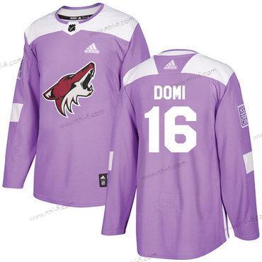 Adidas Arizona Coyotes #16 Max Domi Violetti Aito Taistelee syöpää vastaan Ommeltu NHL Paita – Miesten