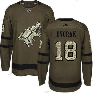 Adidas Arizona Coyotes #18 Christian Dvorak Vihreä Salute to Service Ommeltu NHL Paita – Miesten