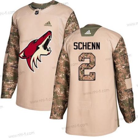 Adidas Arizona Coyotes #2 Luke Schenn Maastokuvio Aito 2017 Veterans Day Ommeltu NHL Paita – Miesten