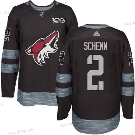 Adidas Arizona Coyotes #2 Luke Schenn Musta 1917-2017 100th Vuosipäivä Ommeltu NHL Paita – Miesten